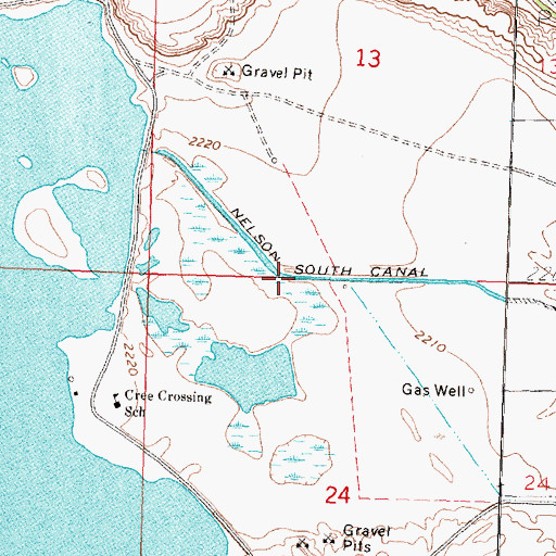 Topographic Map of Nelson South Canal, MT