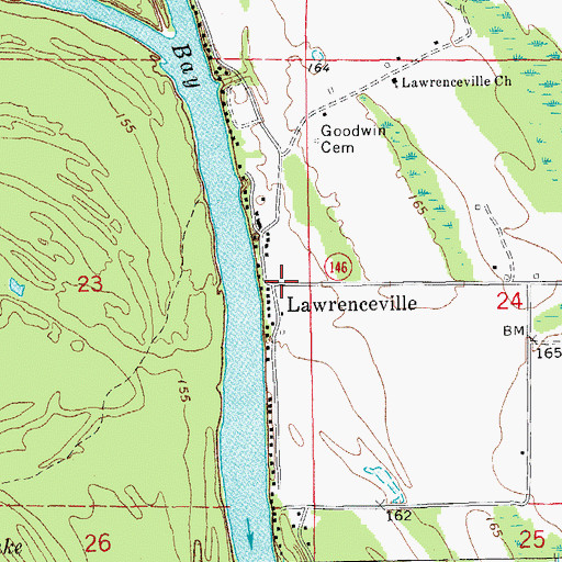 Topographic Map of Lawrenceville, AR