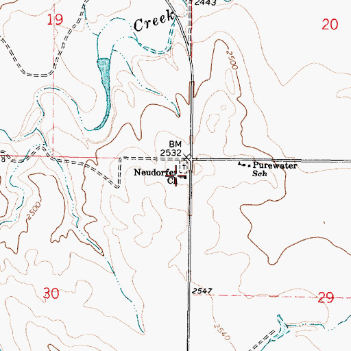 Topographic Map of Neudorfer Church, MT