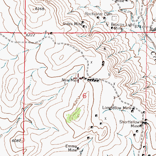 Topographic Map of New Mine, MT