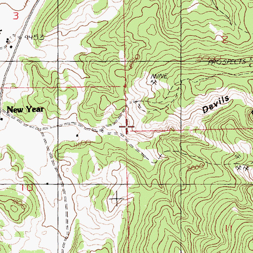 Topographic Map of New Year, MT