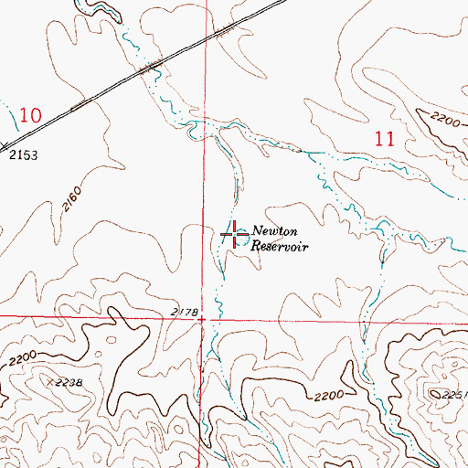 Topographic Map of Newton Reservoir, MT