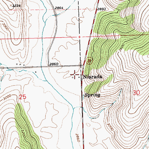Topographic Map of Niarada, MT