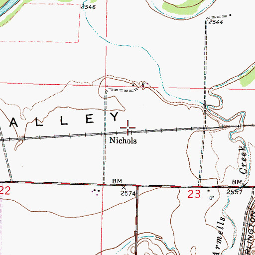 Topographic Map of Nichols, MT