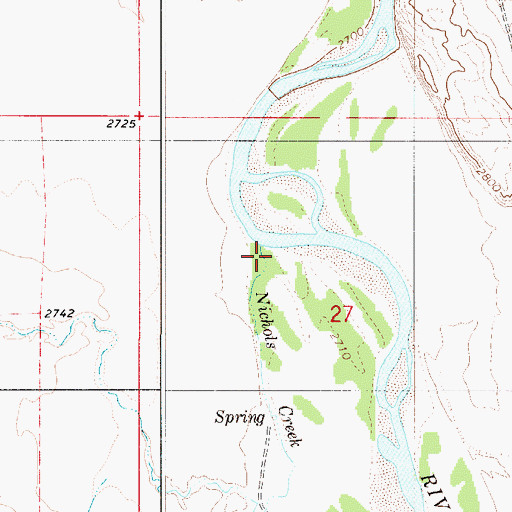Topographic Map of Nichols Creek, MT