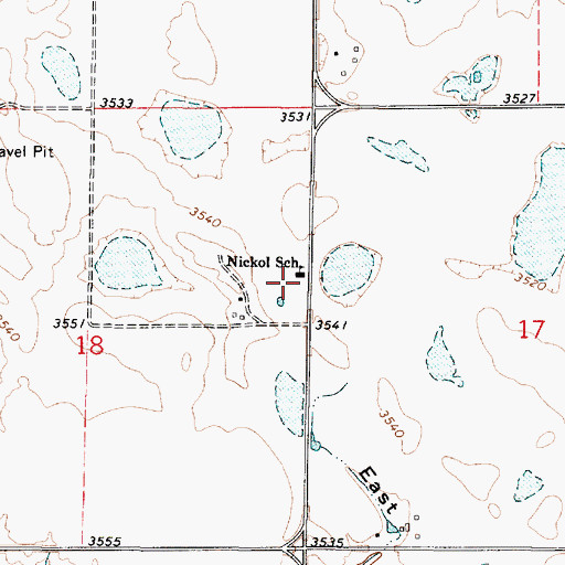Topographic Map of Nickol School (historical), MT