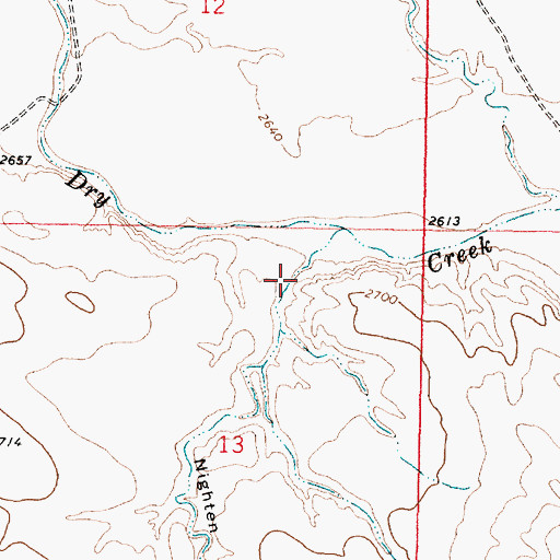 Topographic Map of Nighten Helser Coulee, MT