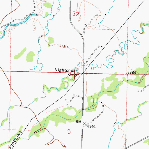 Topographic Map of Sharp - NightShoot Cemetery, MT