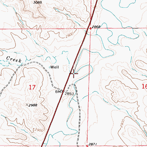 Topographic Map of Nine Hundred and Sixty Nine Creek, MT