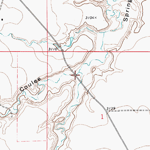 Topographic Map of Ninemile Coulee, MT