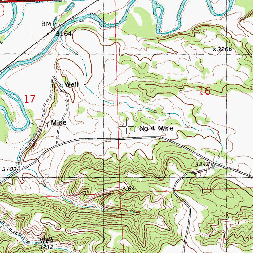 Topographic Map of Number 4 Mine, MT
