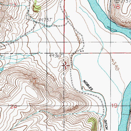 Topographic Map of Nobles Ditch, MT