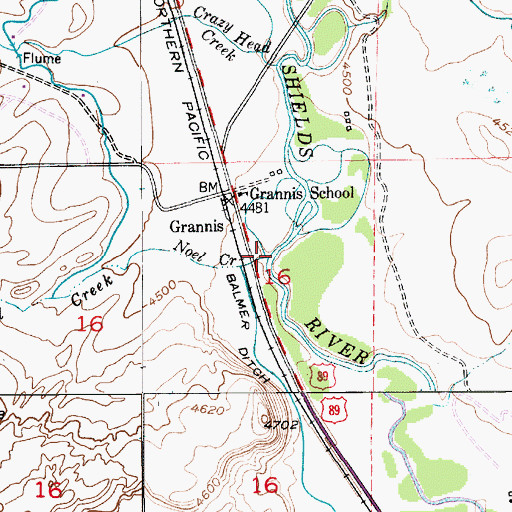 Topographic Map of Noel Creek, MT