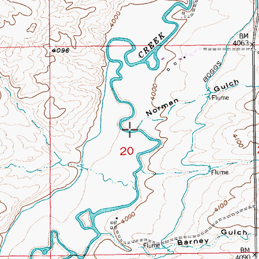 Topographic Map of Norman Gulch, MT