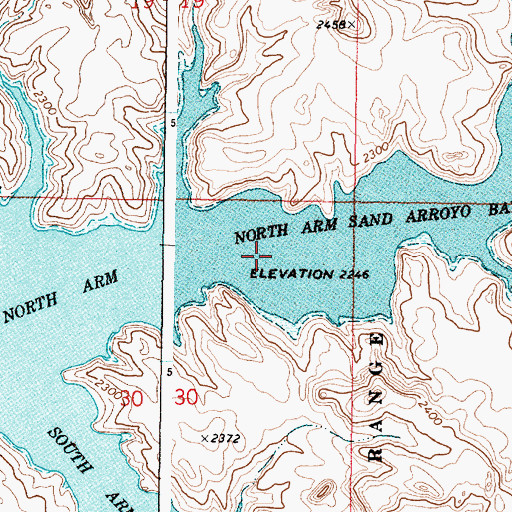 Topographic Map of North Arm Sand Arroyo Bay, MT
