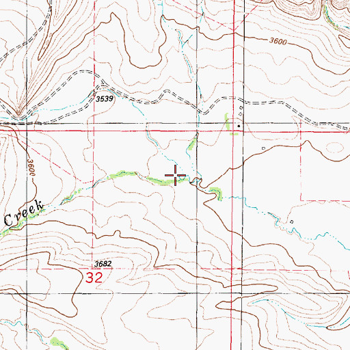 Topographic Map of North Branch Knapp Creek, MT