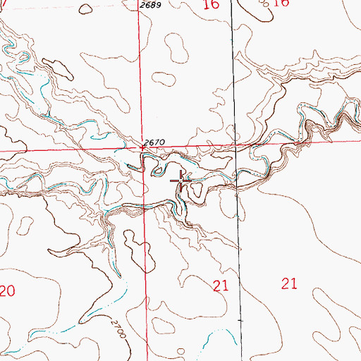 Topographic Map of North Branch White Bear Creek, MT