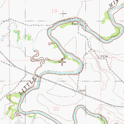 Topographic Map of North Butte Creek, MT