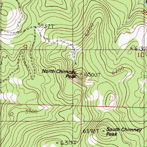 Topographic Map of North Chimney Peak, MT