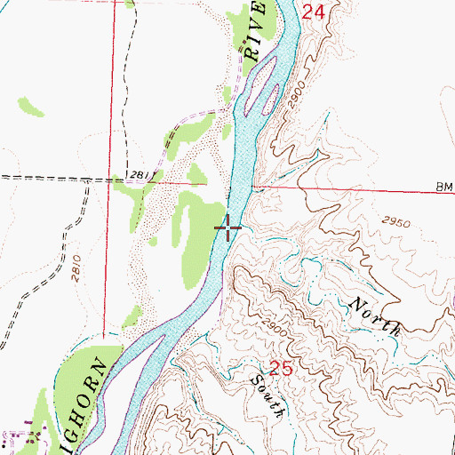 Topographic Map of North Cottonwood Creek, MT