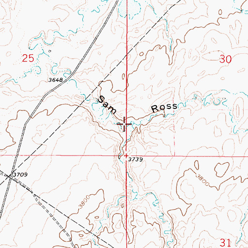 Topographic Map of North Creek, MT