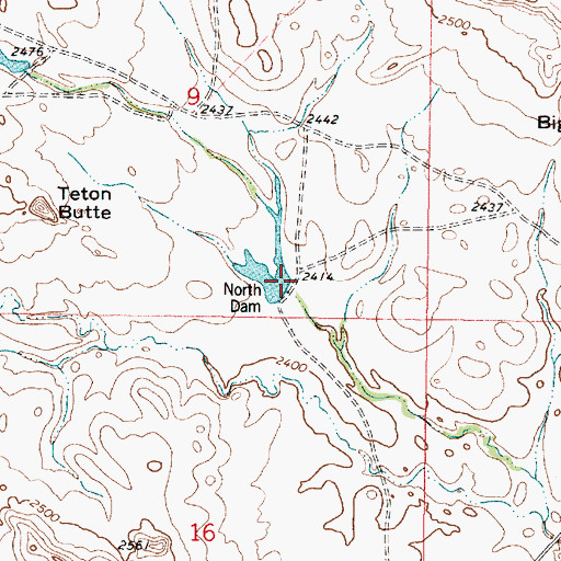 Topographic Map of North Dam, MT