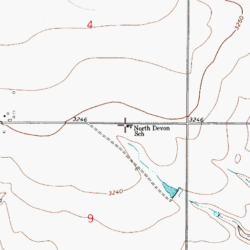 Topographic Map of North Devon School (historical), MT