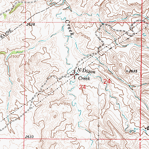 Topographic Map of North Dixon Creek, MT