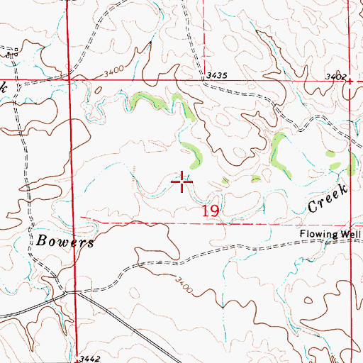Topographic Map of North Fork Bowers Creek, MT