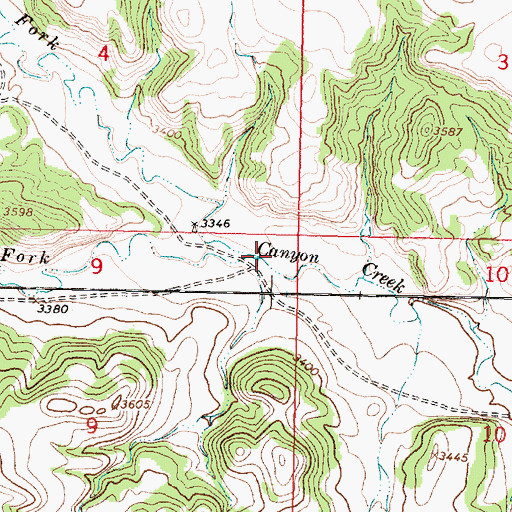 Topographic Map of North Fork Canyon Creek, MT