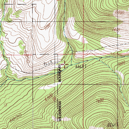 Topographic Map of North Fork Cedar Creek, MT