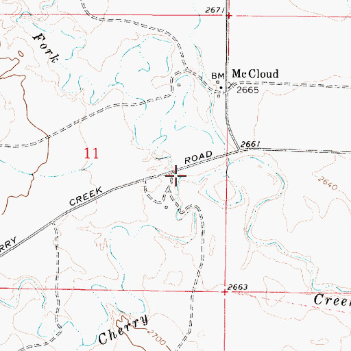 Topographic Map of North Fork Cherry Creek, MT