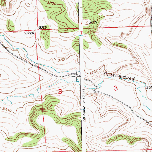Topographic Map of North Fork Cottonwood Creek, MT