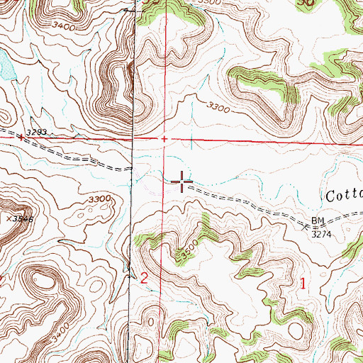 Topographic Map of North Fork Cottonwood Creek, MT