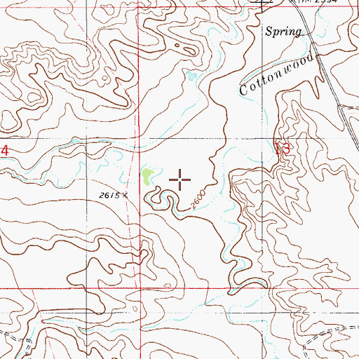 Topographic Map of North Fork Cottonwood Creek, MT