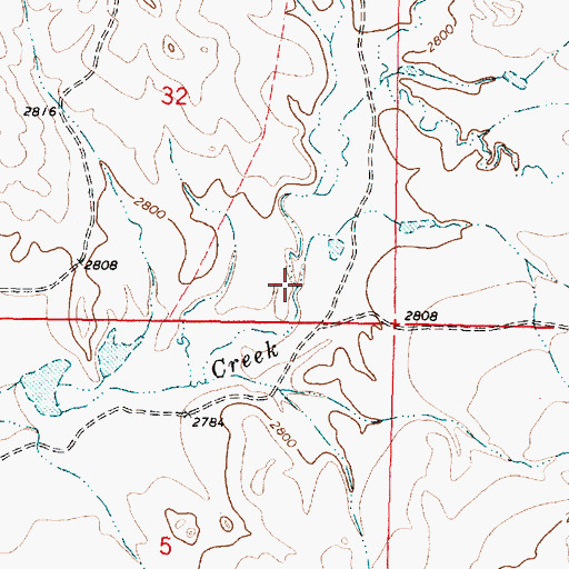 Topographic Map of North Fork Cottonwood Creek, MT