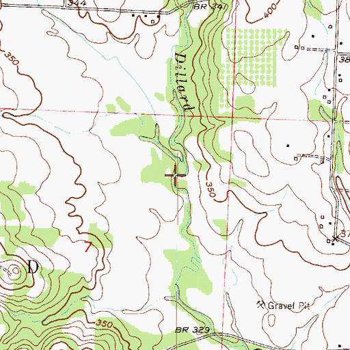 Topographic Map of Lefever Creek, AR