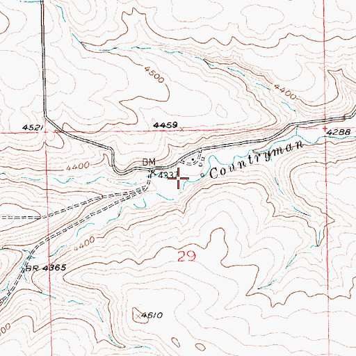 Topographic Map of North Fork Countryman Creek, MT