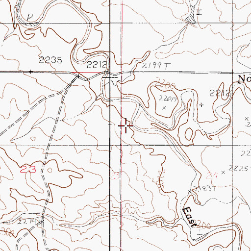 Topographic Map of North Fork East Redwater Creek, MT