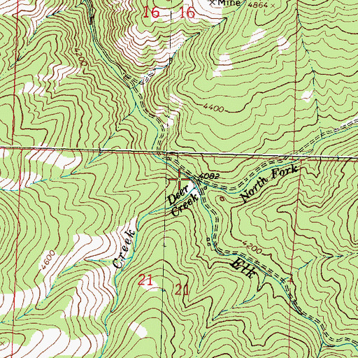 Topographic Map of North Fork Elk Creek, MT