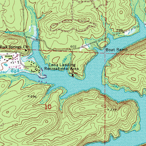 Topographic Map of Lena Landing Public Use Area, AR
