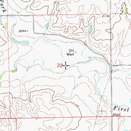 Topographic Map of North Fork First Hay Creek, MT