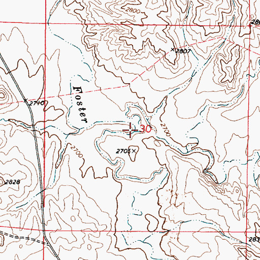 Topographic Map of North Fork Foster Creek, MT