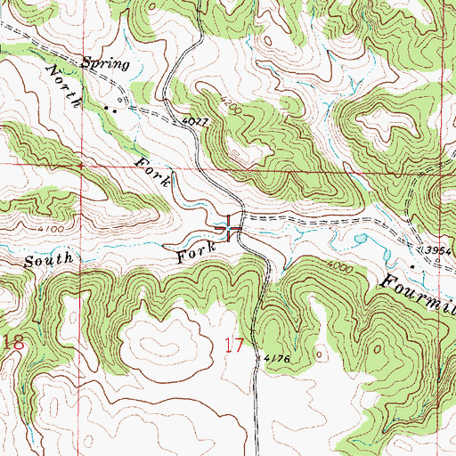 Topographic Map of North Fork Fourmile Creek, MT