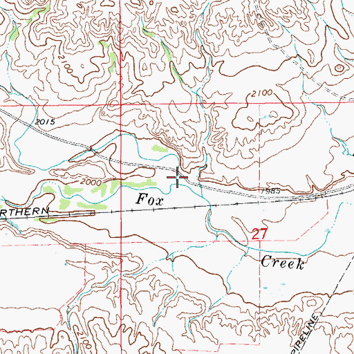 Topographic Map of North Fork Fox Creek, MT