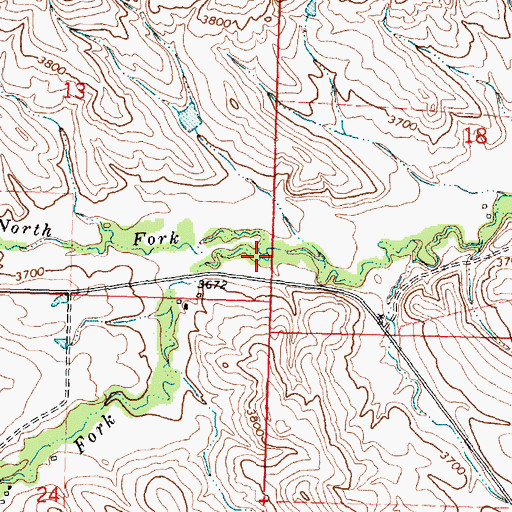 Topographic Map of North Fork Good Luck Creek, MT