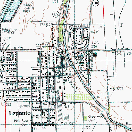 Topographic Map of Lepanto, AR