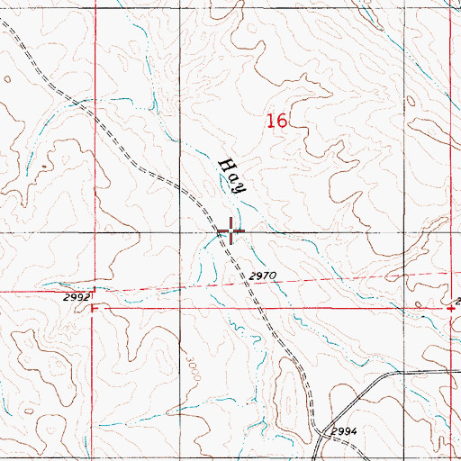 Topographic Map of North Fork Hay Creek, MT