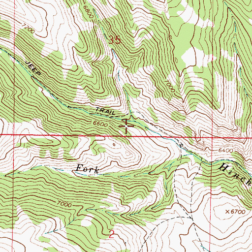 Topographic Map of North Fork Hinch Creek, MT
