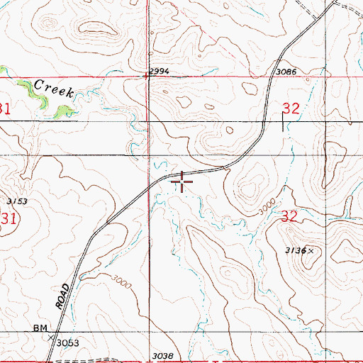 Topographic Map of North Fork Horse Creek, MT